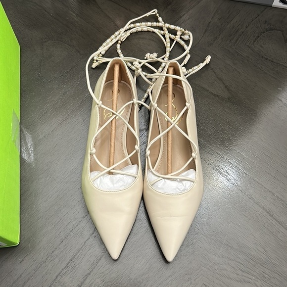 SAM EDELMAN WINSLET LACE UP POINTED TOE FLAT - Picture 4 of 9